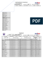 Input Data Sheet For E-Class Record: Region Division School Name School Id School Year