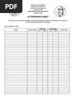 Attendance Sheet: Kananga National High School