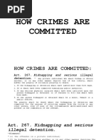 HOW CRIMES ARE COMMITTED - Notes