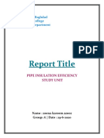 Report Title: University of Baghdad Engineering College Mechanical Department