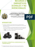 Recursos o Energéticos Convencionales y No Convencionales