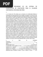 Propuesta Preliminar de Un Sistema de Clasificación de Vegetación para El Ecuador Continental Por Diego Beltrán