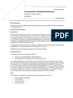 RÚBRICA DE EVALUACIÓN Texto Oral Argumentativo