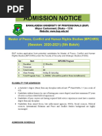 Admission Notice: (Session: 2020-2021) (5th Batch)