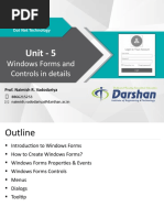 Unit - 5: Windows Forms and Controls in Details