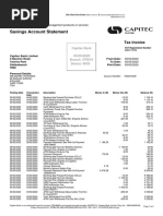 Savings Account Statement: Tax Invoice