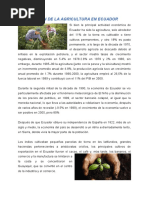 Origen de La Agricultura en Ecuador