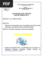 Tecnología - Guía No 3. Elementos Naturales y Artificiales.