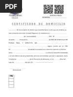 Certificado Domicilio Sintestigos