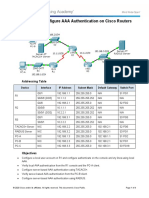 3.6.1.2 Packet Tracer - Configure AAA Authentication On Cisco Routers