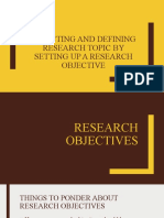 WEEK 2a SELECTING AND DEFINING A RESEARCH TOPIC