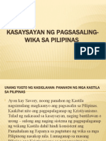 Kasaysayan NG Pagsasaling-Wika Sa Pilipinas