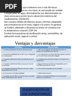 Concepto y Clasificacion de Supositorios