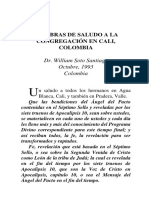 1993-10 - Palabras de Saludo A La Congregacion de Mauricio Vivas - Cali - Colombia - Letra Grande