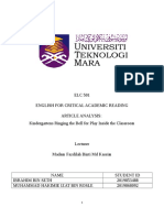 Article - Analysis - ELC501.docx Kindergarten PDF