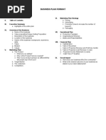 Business Plan Format: I. Title Page II. Iii. Executive Summary VI. Marketing Plan Strategy