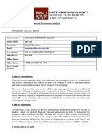 Course Outline of Financial Statement Analysis