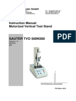 SAUTER TVO 500N300: Instruction Manual Motorized Vertical Test Stand