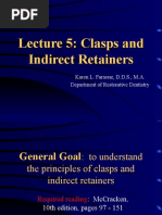 Lecture 5: Clasps and Indirect Retainers