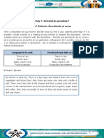 Learning Activity 1 / Actividad de Aprendizaje 1 Evidence: Describing My Kitchen / Evidencia: Describiendo Mi Cocina