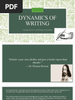 Dynamics of Writing: Communication Arts 2 and Writing in The Discipline