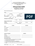 Application Form: Certificate in Forestry