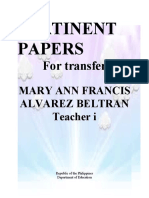 Pertinent Papers: For Transfer