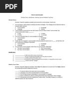 Multiple Choice, Identification, Matching Type and Modified True/False