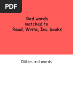 Red Words Matched To Read, Write, Inc. Books