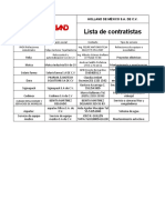 Lista de Proveedores