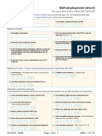 Self-Employment (Short) : Tax Year 6 April 2019 To 5 April 2020 (2019-20)