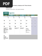 Anexo. Calendario de Temas de Trabajo Por Trimestre