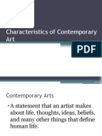 Characteristics of Contemporary Art