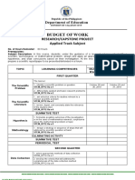 BUDGET OF WORK - Capstone