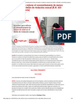 Criterios para Valorar El Consentimiento de Menor de Edad en El Delito de Violación Sexual (R.N. 415-2015, Lima Norte) - Legis - Pe