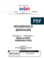 Household Services: Meal/Food Preparation