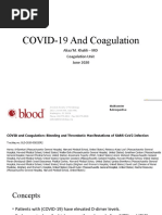 COVID-19 and Coagulation: Aliaa'M. Khalili - MD Coagulation Unit June 2020