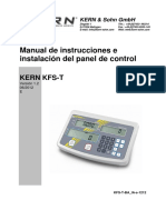 Manual de Instrucciones e Instalación Del Panel de Control: Kern KFS-T