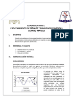 Experimento N°1 Procesamiento de Señales Y Funciones Periódicas Usando Matlab