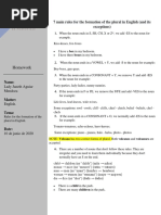 Homework: 7 Main Rules For The Formation of The Plural in English (And Its Exceptions)