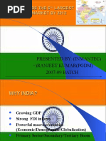 India Will Be The 6 Largest Emerging Market by 2012: Presented By: (Inmantec) ) Ranjeet Kumar (PGDM) 2007-09 BATCH