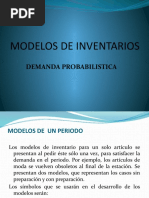 MODELOS DE INVENTARIOS PROBABILISTICOS Dos