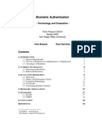 Biometric Authentication: - Technology and Evaluation