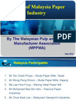 Report of Malaysia Paper Industry: by The Malaysian Pulp and Paper Manufacturer Association (Mppma)