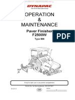 Manual Operation Maintenance Dynapac f2500w Paver Finisher PDF