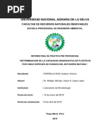 Degradación de Plástico Por 5 Especies de Hongos Del Botadero Muyuna, Tingo María, Perú