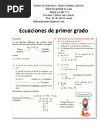 Ecuaciones de Primer Grado