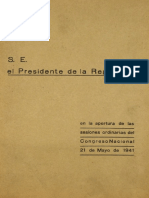 Discurso Presidencial Pedro Aguirre Cerda, 21 de Mayo de 1941