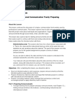 Read-Me-First! Guide Lesson 6 (Professional Communication Track) : Preparing Announcements