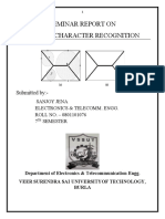 Seminar Report On Optical Character Recognition: Submitted By